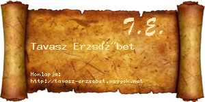 Tavasz Erzsébet névjegykártya